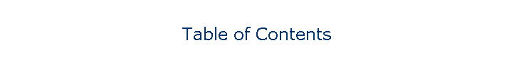 Table of Contents